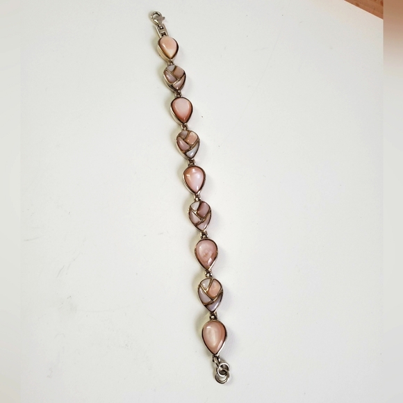 Sterling Silver 925 MOP Tennis Bracelet - Picture 16 of 16